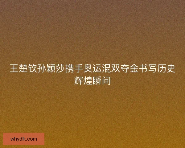 王楚钦孙颖莎携手奥运混双夺金书写历史辉煌瞬间