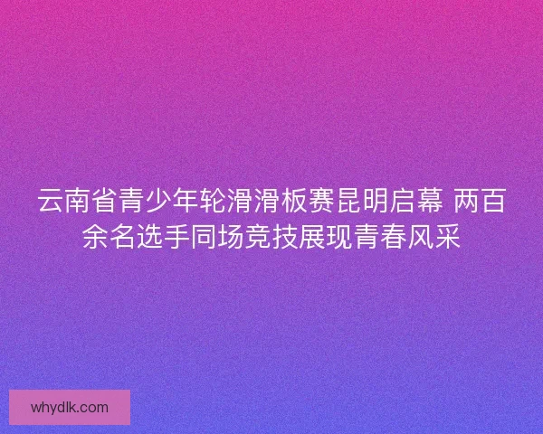 云南省青少年轮滑滑板赛昆明启幕 两百余名选手同场竞技展现青春风采